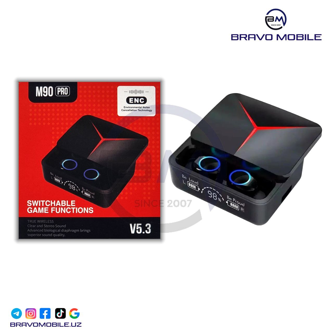 🎧 M90 PRO — zamonaviy va kuchli TWS quloqchin!